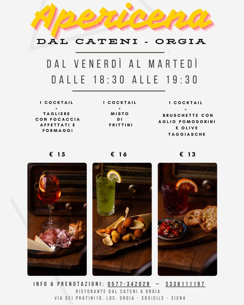 Apericena al Tramonto – Dal Cateni a Orgia